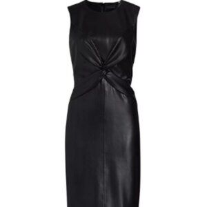 Tahari ASL Black Shimmer Midaxi (Midi/Maxi) Dress with Twist Front Detail Sz. 16